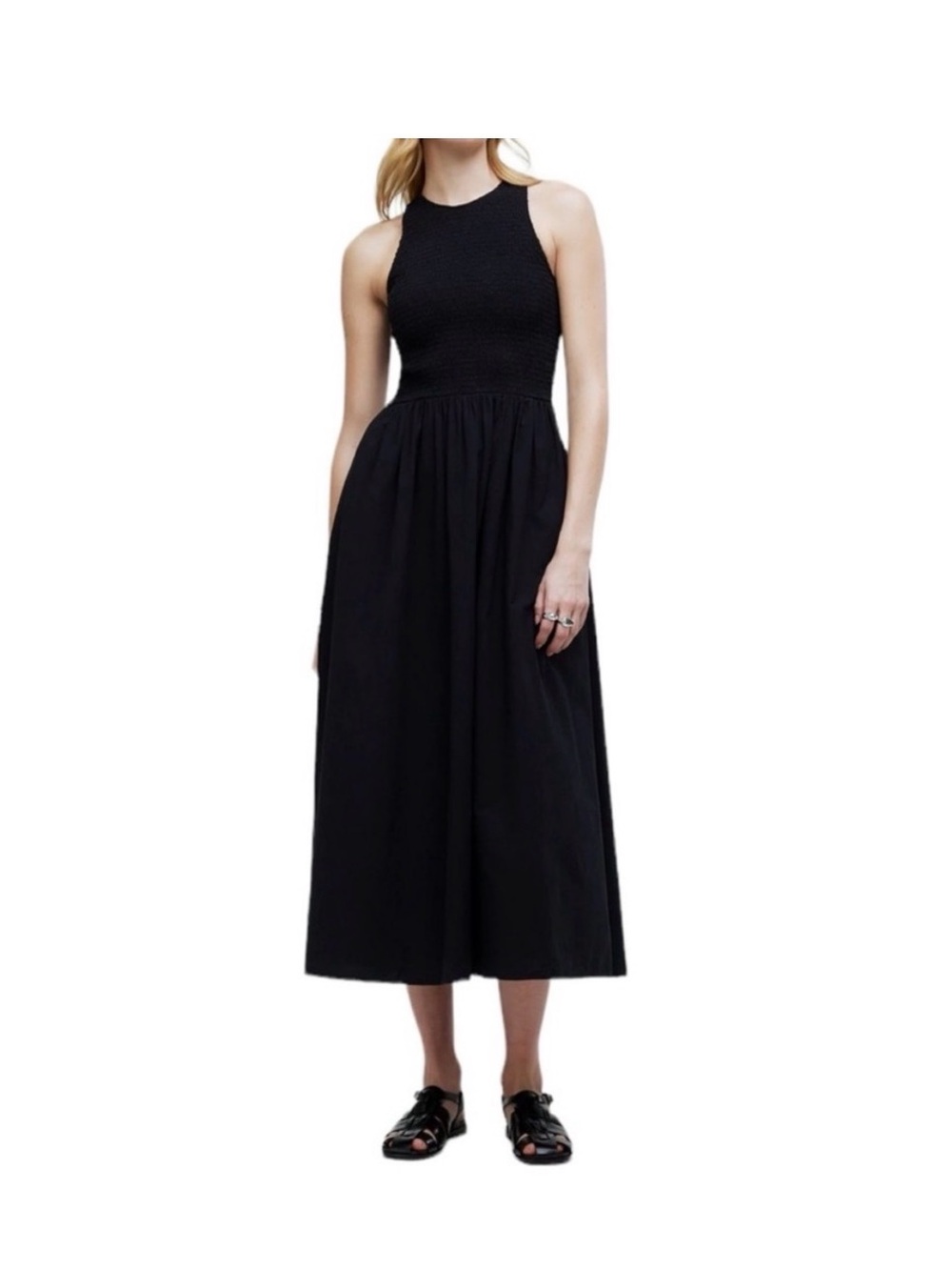 Madewell NWT Melody Midi Dress in True Black